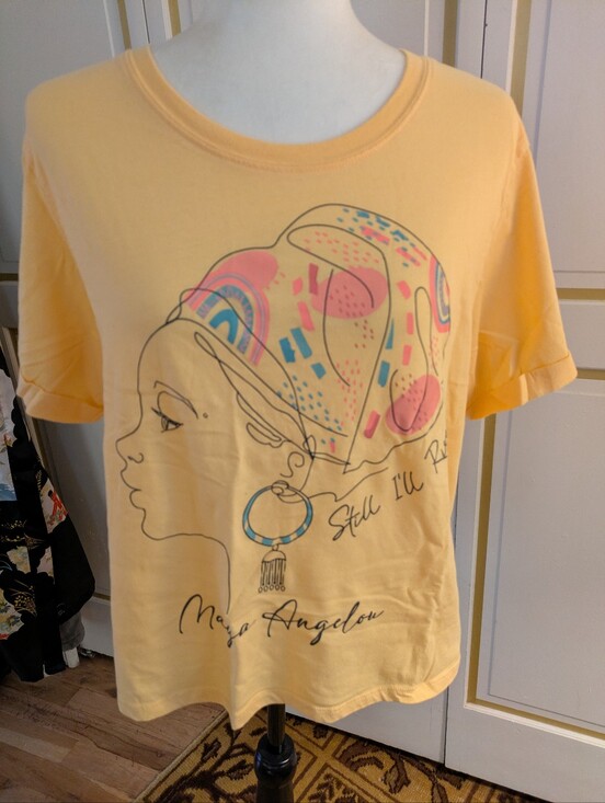 maya angelou Tops - Maya Angelou Yellow Graphic Short-Sleeve Women’s Tee - Signature Script